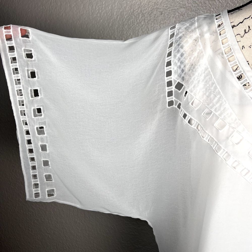 White House Black Market Sz S/P White Camisole and Blouse Dolman Sleeves Cutouts - Picture 5 of 10